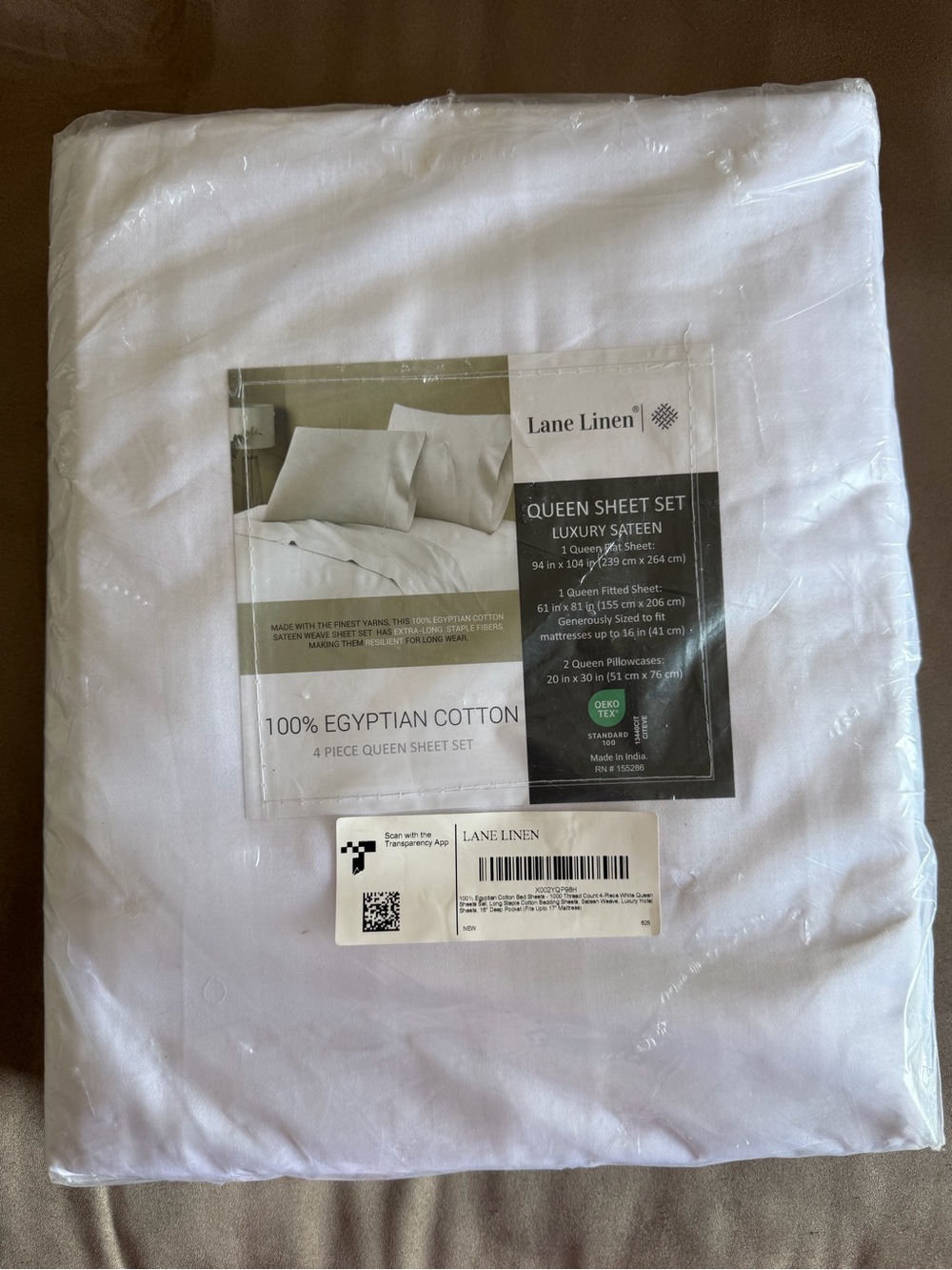 Queen Sheet Set in White - Luxury Egyptian Cotton Sateen